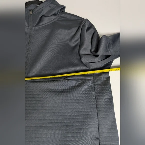 Spyder New Men's Full Zip Hoodie Sweater Gray Size M Pockets Stretchy Activewear - Picture 10 of 12